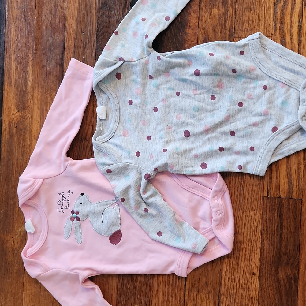 Bunny Onesies Sized 6 Months